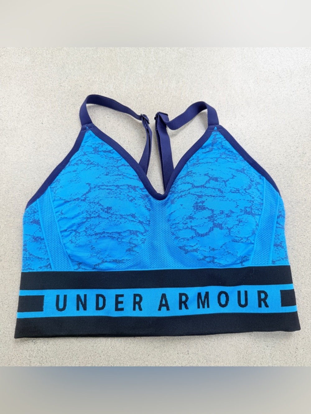 Under Armour Compression Sports Bra Blue Black Small